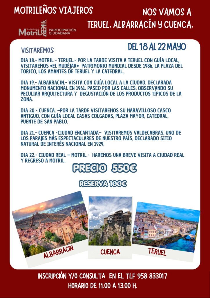 MOTRILEÑOS VIAJES EN TERUEL-ALBARRACÍN-CUENCA