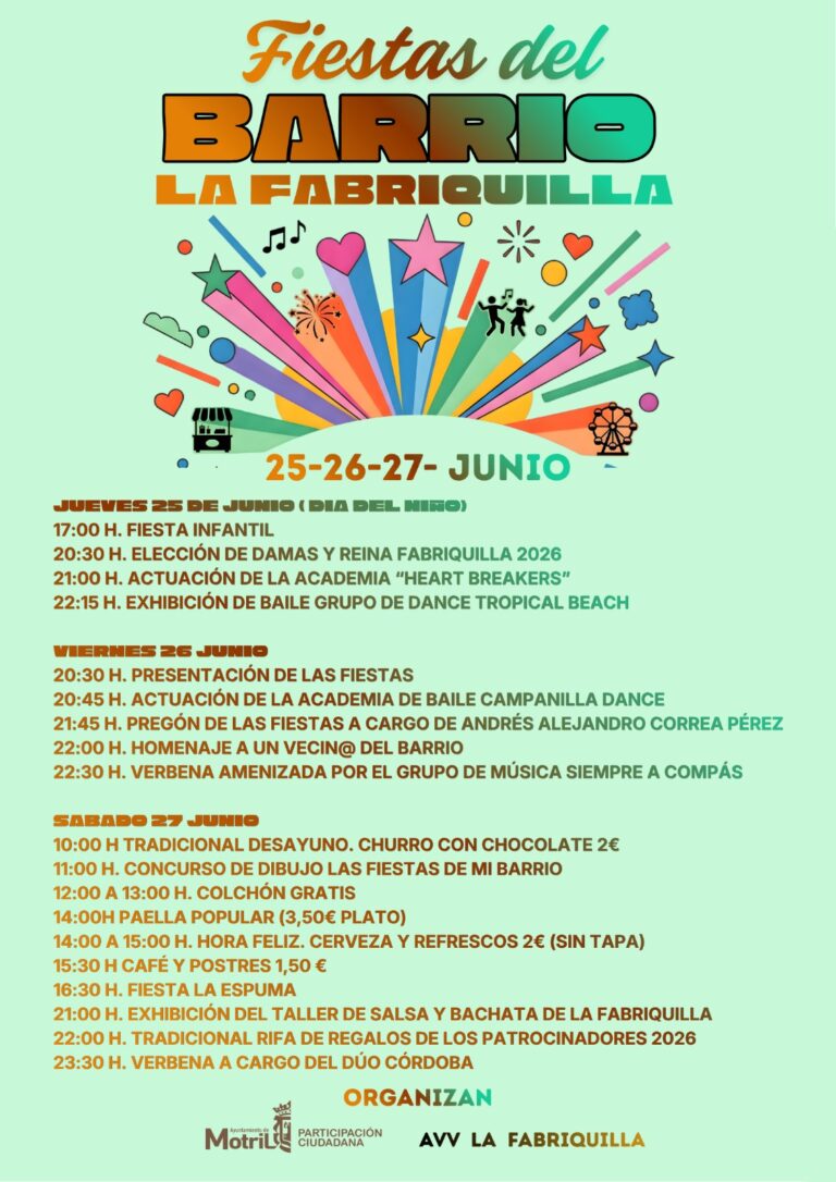 Fiestas del Barrio de la Fabriquilla 2026