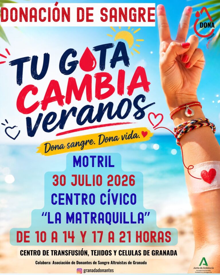 Donación de Sangre en el Centro Cívico de Motril el 30 de Julio